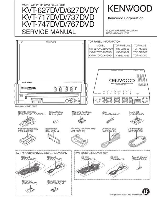 Kenwood Kvt 717dvd Wiring Diagram