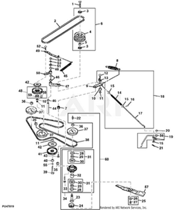 John Deere Lx Inch Deck Belt Diagram