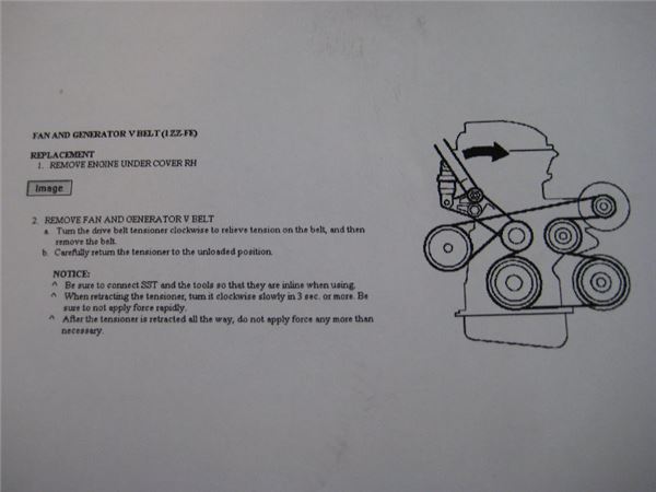 Toyota Corolla Serpentine Belt Diagram