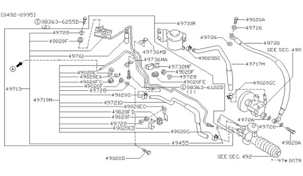 Power Steering Hose Diagram