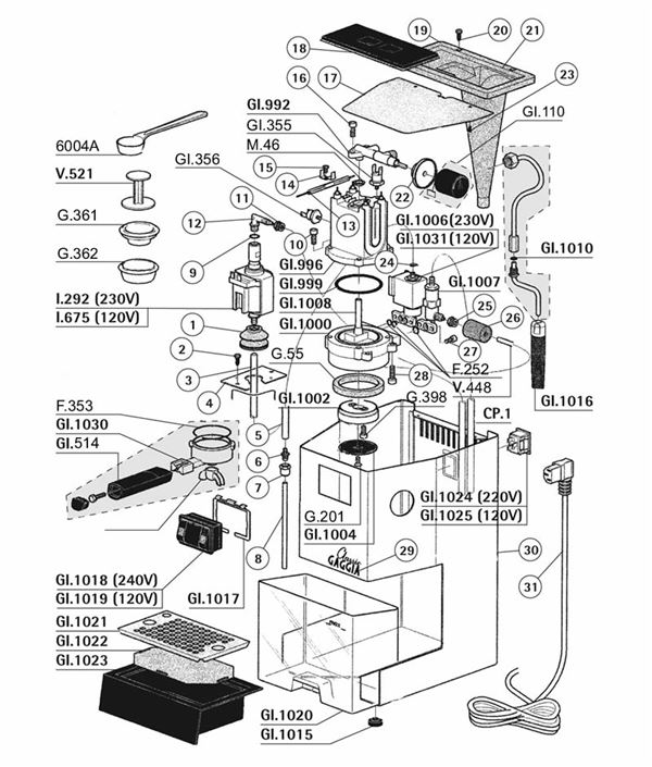 Gaggia Parts Diagram